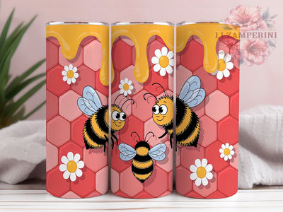 3D Inflated Bee Tumbler, Inflated Bee Design, 20oz Sublimation Wrap, Cute Bee Tumbler, Bee Lover Drinkware, Fun Bee Cup, Whimsical Bee Design Sublimation Li Zamperini 