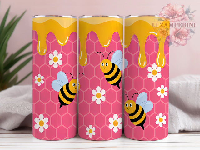 3D Inflated Bee Tumbler, Inflated Bee Design, 20oz Sublimation Wrap, Cute Bee Tumbler, Bee Lover Drinkware, Fun Bee Cup, Whimsical Bee Design Sublimation Li Zamperini 