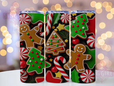 3D Inflated Christmas Cake Tumbler, 3D Seamless Wrap, Inflated Cake Design, Holiday Sublimation, Christmas Tree Art, 20Oz Tumbler Wrap, Festive Printable Sublimation SvggirlplusArt 