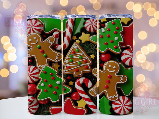 3D Inflated Christmas Cake Tumbler, 3D Seamless Wrap, Inflated Cake Design, Holiday Sublimation, Christmas Tree Art, 20Oz Tumbler Wrap, Festive Printable Sublimation SvggirlplusArt 