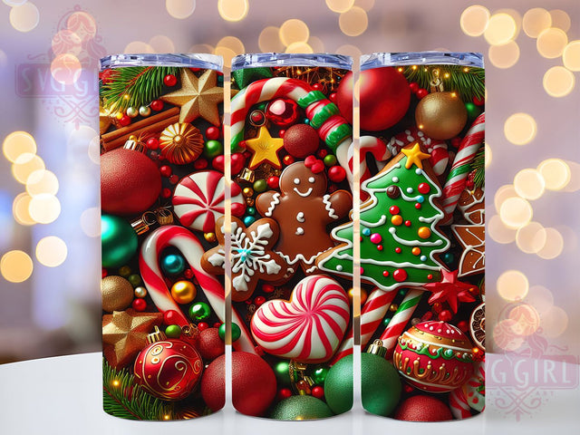 3D Inflated Christmas Cake Tumbler, 3D Seamless Wrap, Inflated Cake Design, Holiday Sublimation, Christmas Tree Art, 20Oz Tumbler Wrap, Festive Printable Sublimation SvggirlplusArt 