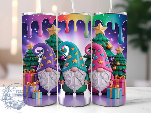 3D Inflated Christmas Gnome Tumbler, Inflated Cute Gnome, Holiday Gnome Design, Festive Gnome Art, Cute Christmas Graphic, 20oz Tumbler, Sublimation Design Sublimation ToriDesigns 