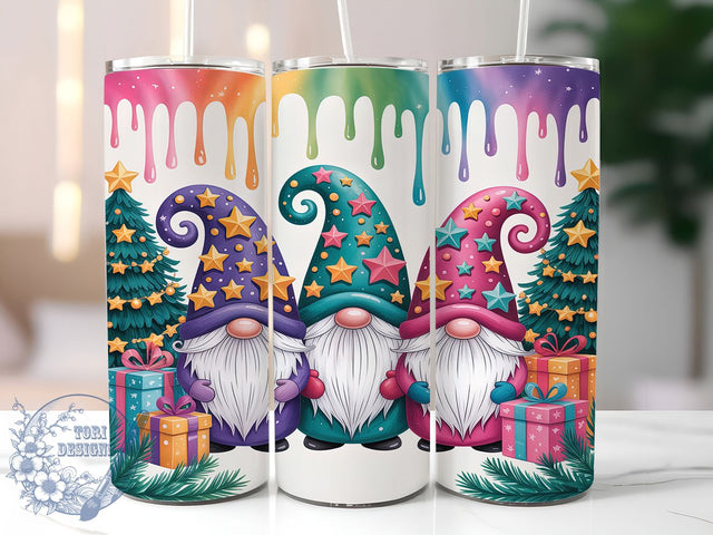 3D Inflated Christmas Gnome Tumbler, Inflated Cute Gnome, Holiday Gnome Design, Festive Gnome Art, Cute Christmas Graphic, 20oz Tumbler, Sublimation Design Sublimation ToriDesigns 