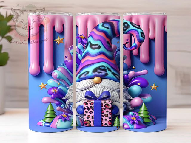 3D Inflated Christmas Gnome Tumbler, Inflated Gnome Wrap, Cute Holiday Gnome Sublimation, 20oz Gnome Tumbler, Festive Gnome Art, Whimsical Christmas Mug, Seasonal Holiday Cup Sublimation Lara' s Designs 