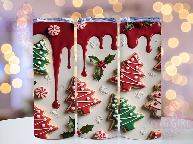 3D Inflated Christmas Tree Tumbler, Festive Holiday Tree Wrap, Inflated Tree Sublimation Design, 20oz Christmas Tumbler, Whimsical Holiday Mug, Puffy Tree Cup, Unique 3D Christmas Art Sublimation SvggirlplusArt 