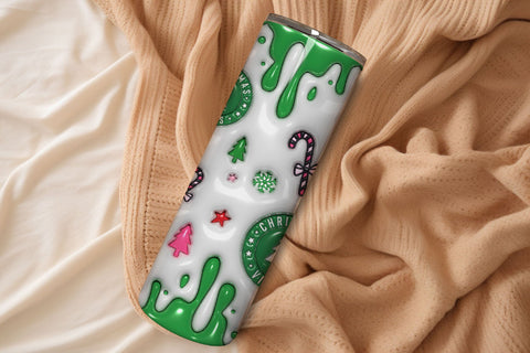 3D Inflated Christmas Tumbler Wrap 3D Paper Rupkotha 