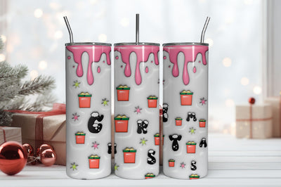 3D Inflated Christmas Tumbler Wrap 3D Paper Rupkotha 