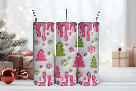 3D Inflated Christmas Tumbler Wrap 3D Paper Rupkotha 