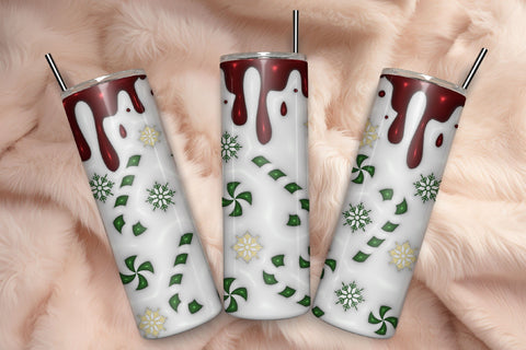 3D Inflated Christmas Tumbler Wrap 3D Paper Rupkotha 