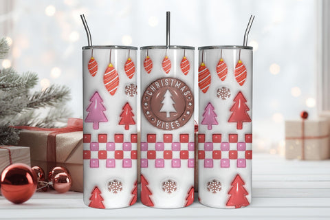3D Inflated Christmas Tumbler Wrap 3D Paper Rupkotha 