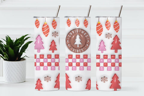 3D Inflated Christmas Tumbler Wrap 3D Paper Rupkotha 