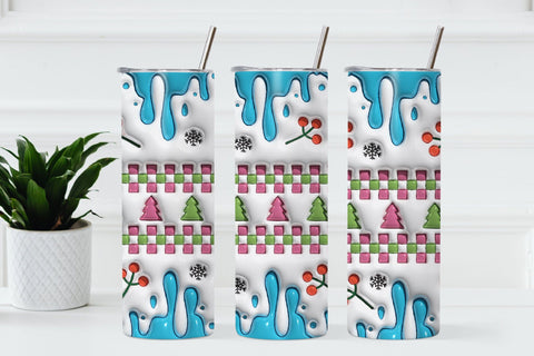 3D Inflated Christmas Tumbler Wrap 3D Paper Rupkotha 