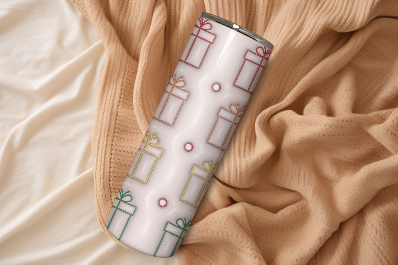 3D Inflated Christmas Tumbler Wrap 3D Paper Rupkotha 