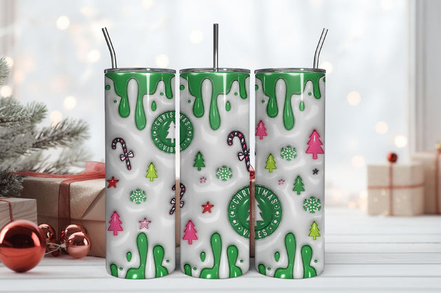 3D Inflated Christmas Tumbler Wrap 3D Paper Rupkotha 