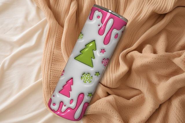 3D Inflated Christmas Tumbler Wrap 3D Paper Rupkotha 