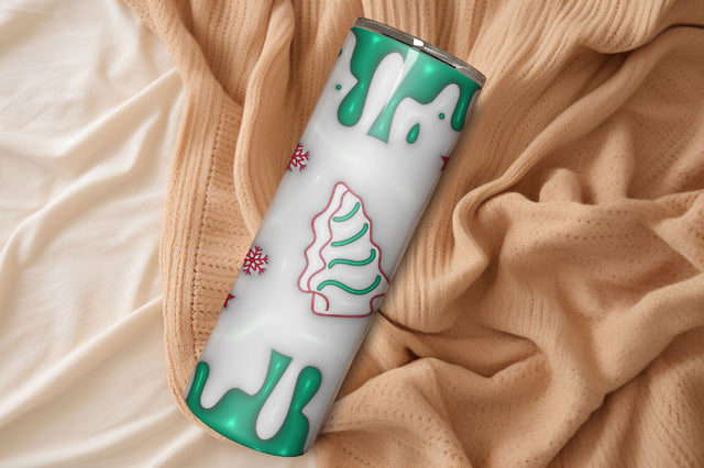 3D Inflated Christmas Tumbler Wrap 3D Paper Rupkotha 