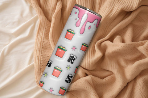 3D Inflated Christmas Tumbler Wrap 3D Paper Rupkotha 