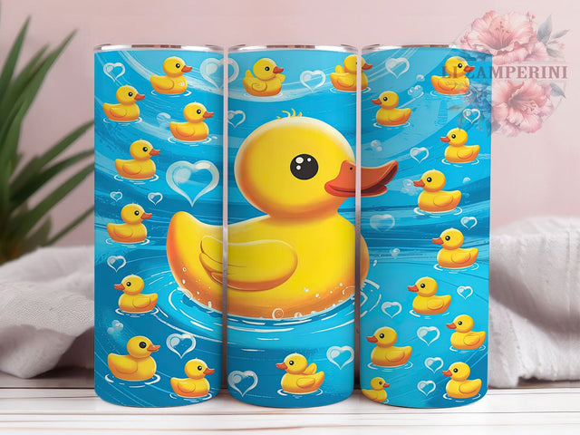 3D Inflated Ducks Tumbler, 3D Duck Design, 20oz Sublimation Wrap, Cute Duck Tumbler, Duck Lover Drinkware, Fun Animal Tumbler, Whimsical Duck Cup Sublimation Li Zamperini 