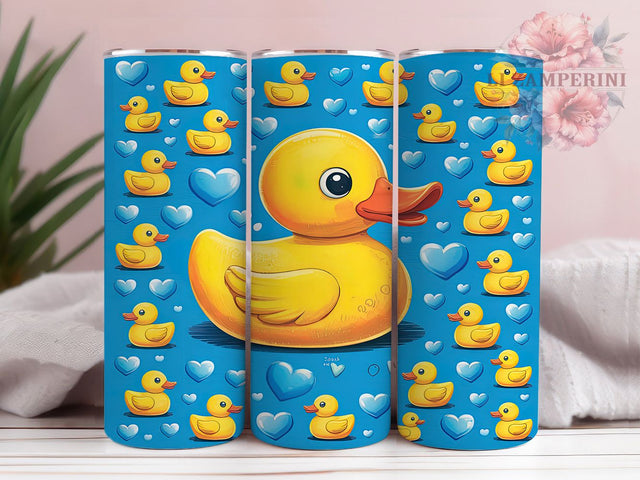 3D Inflated Ducks Tumbler, 3D Duck Design, 20oz Sublimation Wrap, Cute Duck Tumbler, Duck Lover Drinkware, Fun Animal Tumbler, Whimsical Duck Cup Sublimation Li Zamperini 