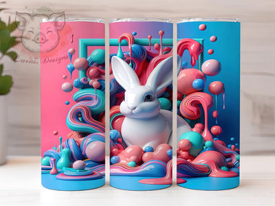 3D Inflated Easter Bunny Tumbler, Inflated Easter Bunny, Puffy Bunny Tumbler, Stylish 20oz Wrap, Sublimation Design, Trendy Gift Idea, Inspirational Easter Tumbler Sublimation Lara' s Designs 