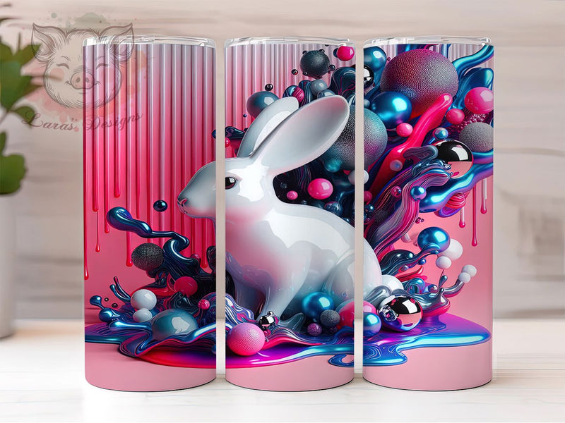 3D Inflated Easter Bunny Tumbler, Inflated Easter Bunny, Puffy Bunny Tumbler, Stylish 20oz Wrap, Sublimation Design, Trendy Gift Idea, Inspirational Easter Tumbler Sublimation Lara' s Designs 
