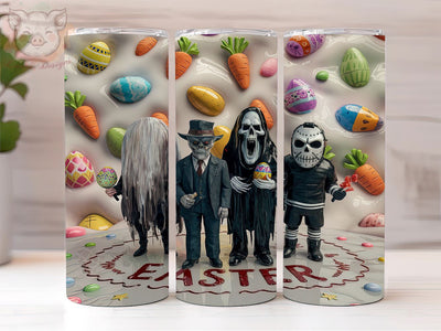 3D Inflated Easter Horror 20oz Tumbler Png, Straight & Tapered Tumbler Png, Killer Easter Tumbler Png, Digital Download PNG Sublimation Lara' s Designs 