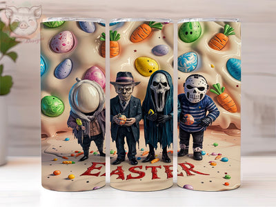 3D Inflated Easter Horror 20oz Tumbler Png, Straight & Tapered Tumbler Png, Killer Easter Tumbler Png, Digital Download PNG Sublimation Lara' s Designs 