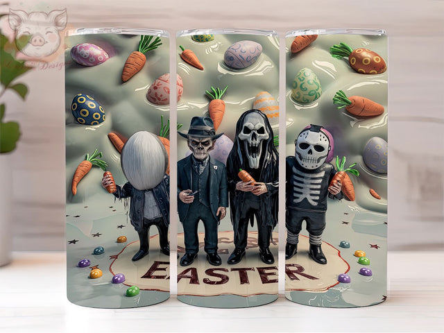 3D Inflated Easter Horror 20oz Tumbler Png, Straight & Tapered Tumbler Png, Killer Easter Tumbler Png, Digital Download PNG Sublimation Lara' s Designs 