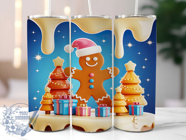 3D Inflated Gingerbread Cookie Tumbler, Inflated Christmas Wrap, Holiday Cookie Mug Design, Sublimation Wrap, Festive Drinkware, Cute Winter Gift, Candy House Cup Sublimation ToriDesigns 