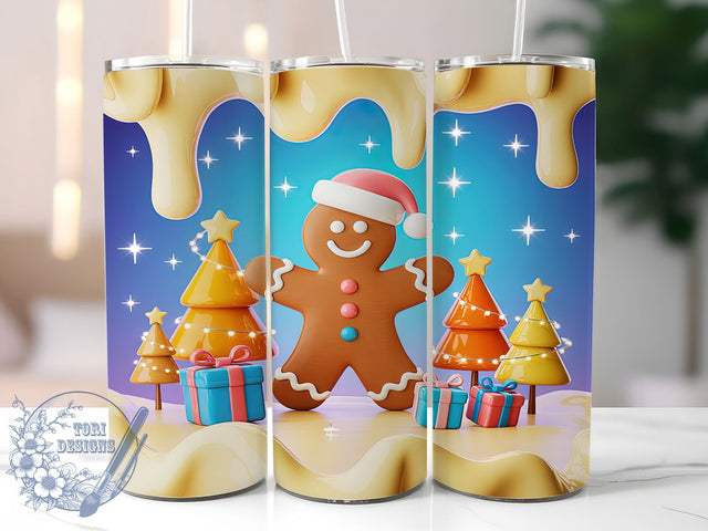 3D Inflated Gingerbread Cookie Tumbler, Inflated Christmas Wrap, Holiday Cookie Mug Design, Sublimation Wrap, Festive Drinkware, Cute Winter Gift, Candy House Cup Sublimation ToriDesigns 