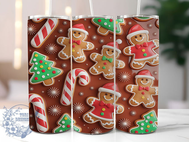 3D Inflated Gingerbread House Tumbler, Inflated Christmas Wrap, Holiday Cookie Mug Design, Sublimation Wrap, Festive Drinkware, Cute Winter Gift, Candy House Cup Sublimation ToriDesigns 