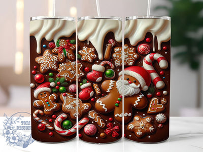 3D Inflated Gingerbread House Tumbler, Inflated Christmas Wrap, Holiday Cookie Mug Design, Sublimation Wrap, Festive Drinkware, Cute Winter Gift, Candy House Cup Sublimation ToriDesigns 