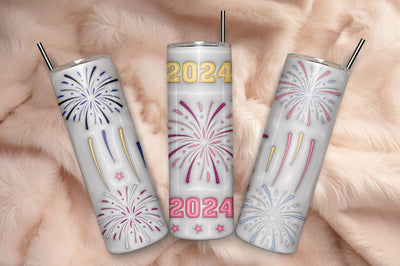3D Inflated Happy New Year Tumbler Wrap 3D Paper Rupkotha 
