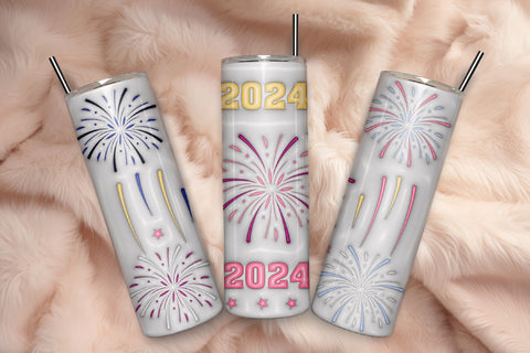 3D Inflated Happy New Year Tumbler Wrap 3D Paper Rupkotha 