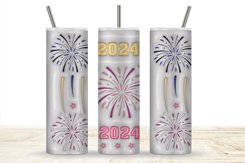 3D Inflated Happy New Year Tumbler Wrap 3D Paper Rupkotha 