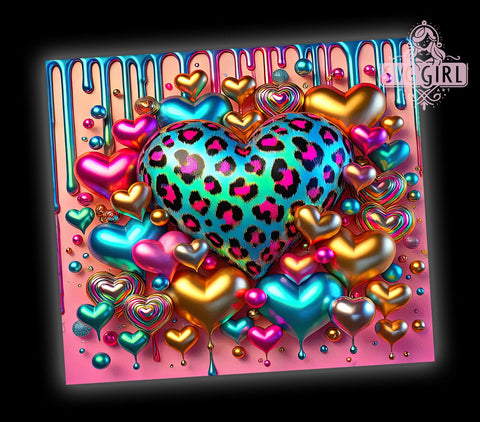 3D Inflated Heart Hole Unique Cute Tumbler Wrap, Inflated Heart Design, Hole In A Wall Tumbler, 20oz Tumbler Wrap, Sublimation Mug, Unique Drinkware, Cute Heart Decor Sublimation SvggirlplusArt 