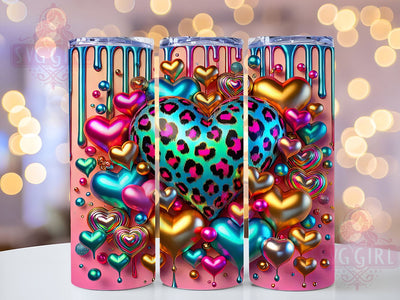 3D Inflated Heart Hole Unique Cute Tumbler Wrap, Inflated Heart Design, Hole In A Wall Tumbler, 20oz Tumbler Wrap, Sublimation Mug, Unique Drinkware, Cute Heart Decor Sublimation SvggirlplusArt 