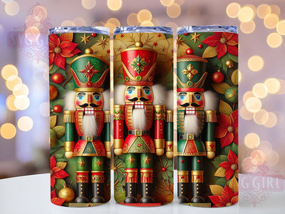 3D Inflated Nutcracker Christmas Tumbler, Inflated Holiday Wrap, Cute Christmas Mug Design, Sublimation Wrap, Festive Drinkware, Adorable Winter Gift, Sparkly Christmas Cup Sublimation SvggirlplusArt 