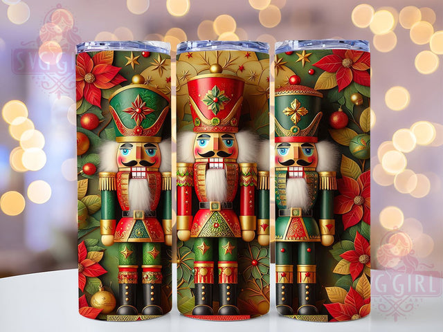 3D Inflated Nutcracker Christmas Tumbler, Inflated Holiday Wrap, Cute Christmas Mug Design, Sublimation Wrap, Festive Drinkware, Adorable Winter Gift, Sparkly Christmas Cup Sublimation SvggirlplusArt 