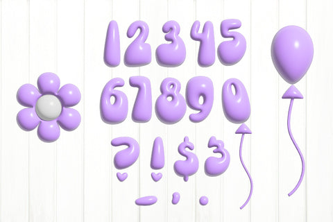 3D Inflated Puff Alphabet Sublimation Bundle PNG Sublimation Olga Terlyanskaya 