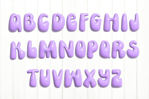 3D Inflated Puff Alphabet Sublimation Bundle PNG Sublimation Olga Terlyanskaya 