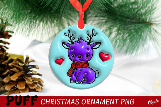 3D Inflated Puff Ornament. Little Deer Sublimation PNG Sublimation Olga Terlyanskaya 