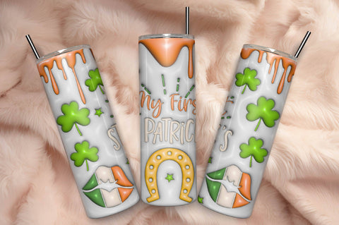 3D Inflated Puff St Patrick’s Day Tumbler Wrap 3D Paper Rupkotha 
