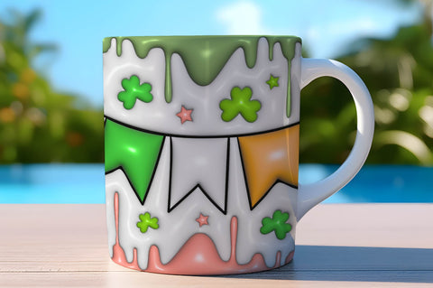 3D Inflated Puff St Patrick’s Day Tumbler Wrap 3D Paper Rupkotha 