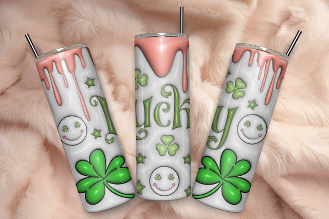3D Inflated Puff St Patrick’s Day Tumbler Wrap 3D Paper Rupkotha 