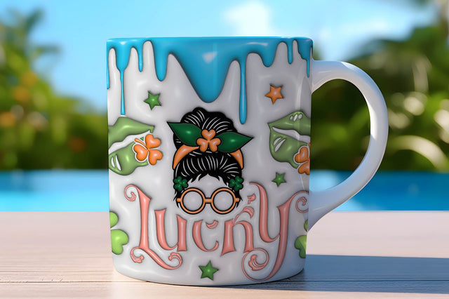 3D Inflated Puff St Patrick’s Day Tumbler Wrap 3D Paper Rupkotha 