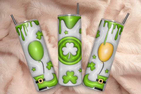 3D Inflated Puff St Patrick’s Day Tumbler Wrap 3D Paper Rupkotha 