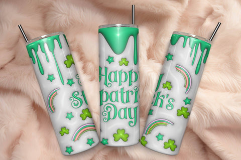 3D Inflated Puff St Patrick’s Day Tumbler Wrap 3D Paper Rupkotha 