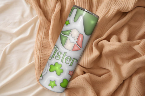 3D Inflated Puff St Patrick’s Day Tumbler Wrap 3D Paper Rupkotha 