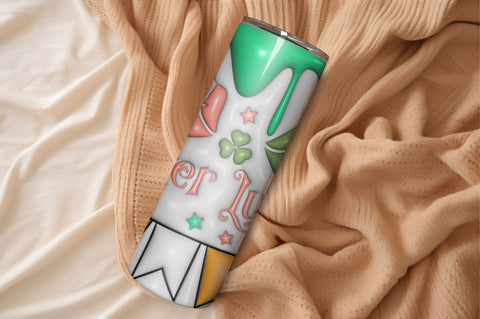 3D Inflated Puff St Patrick’s Day Tumbler Wrap 3D Paper Rupkotha 